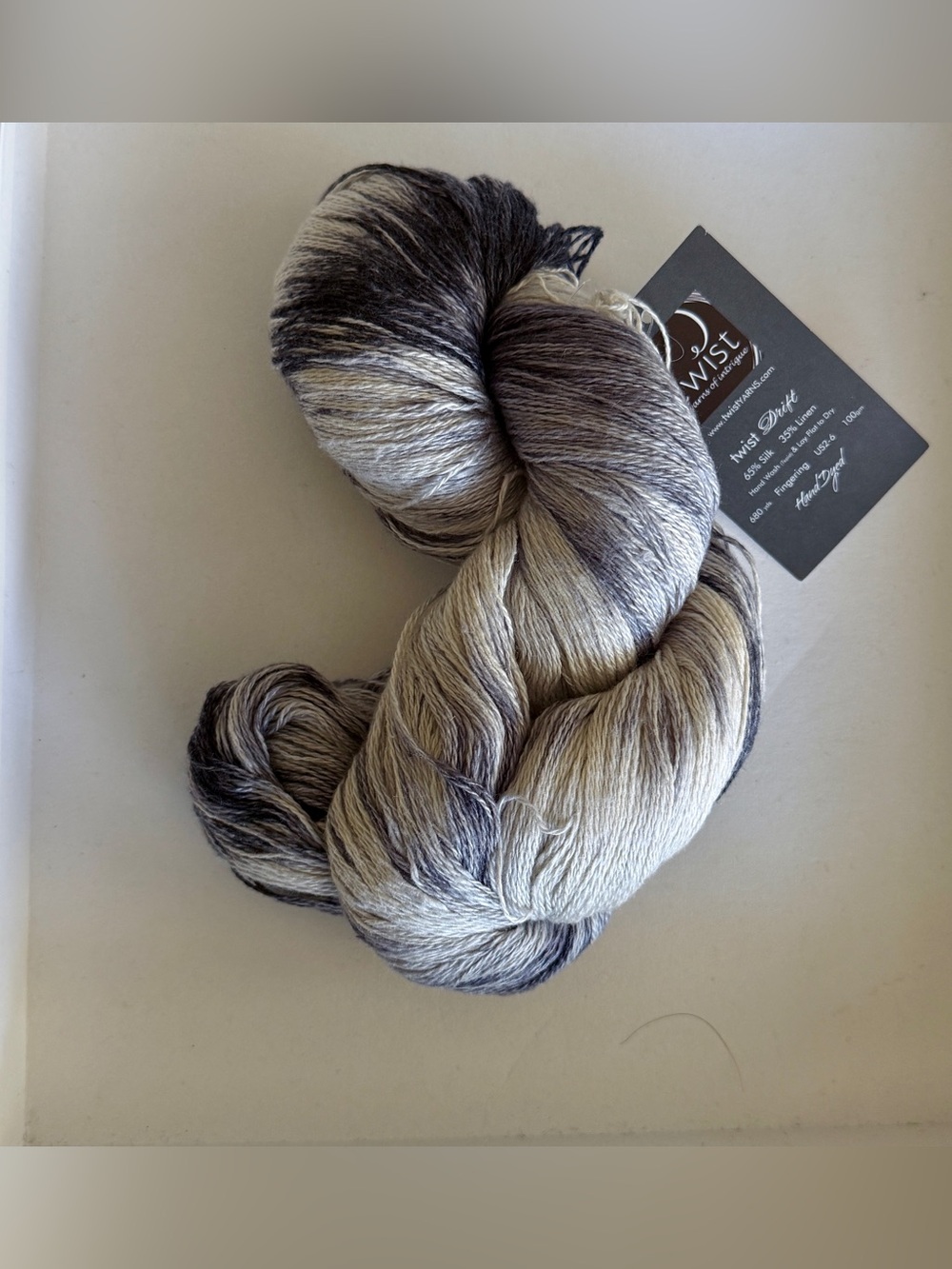 RARE! Twist Yarns of Intrigue,  Hand-Dyed Yarn DRIFT fingering weight yarn